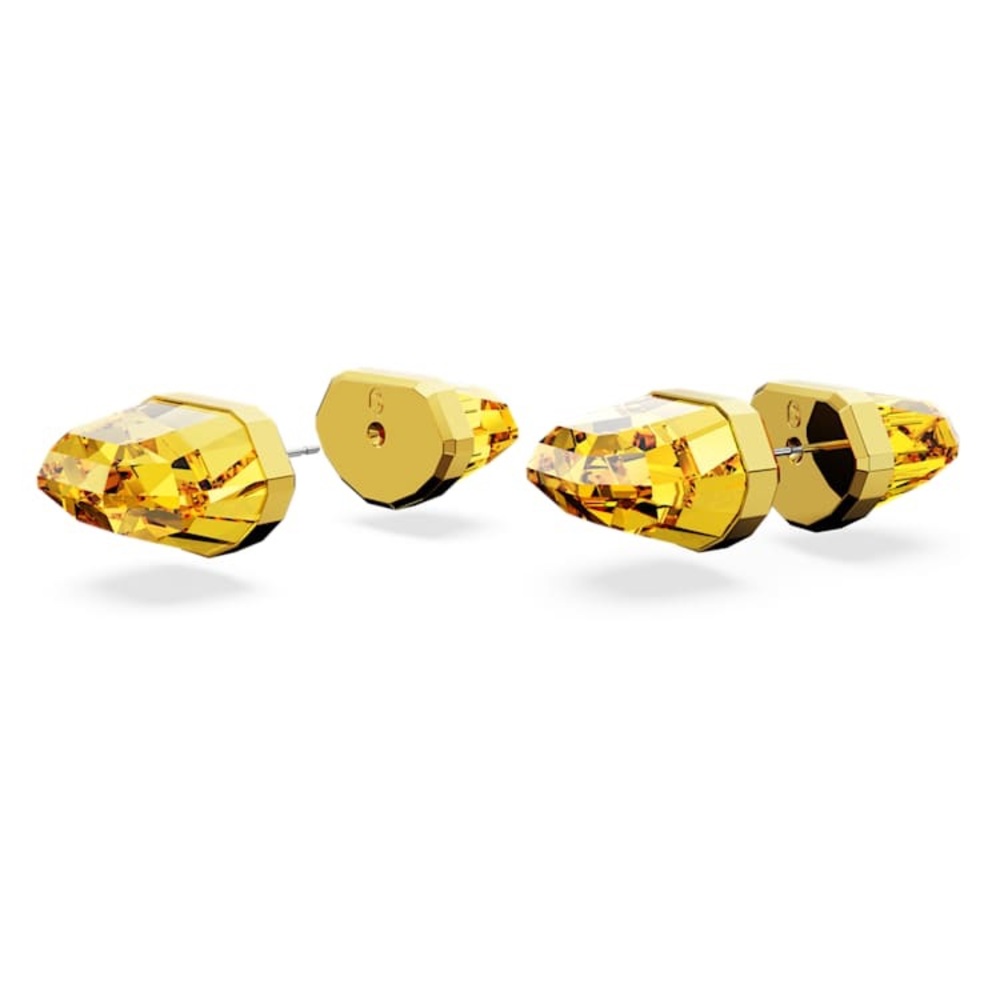 Swarovski Lucent Stud Earrings Yellow & Gold - NIB